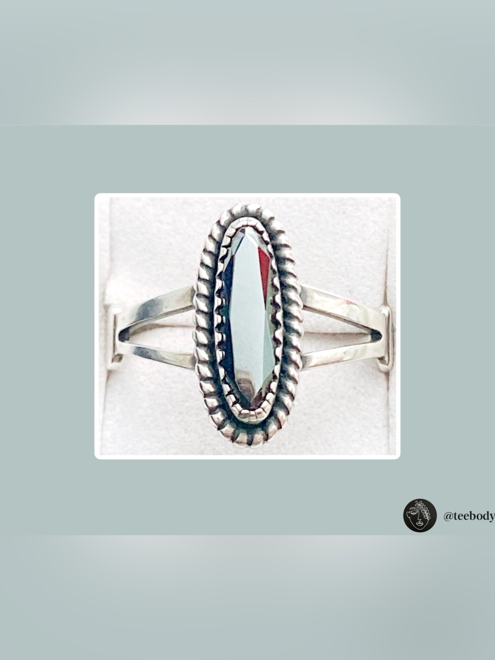 VTG WMCO Sterling Silver Black Diamond Marquise Ring Sz 5 6 7 8 NWT